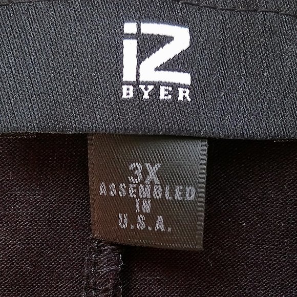 NWT IZ BYER 3X Black Textured Off Shoulder Top Dolman Lace Sleeves - Picture 9 of 11